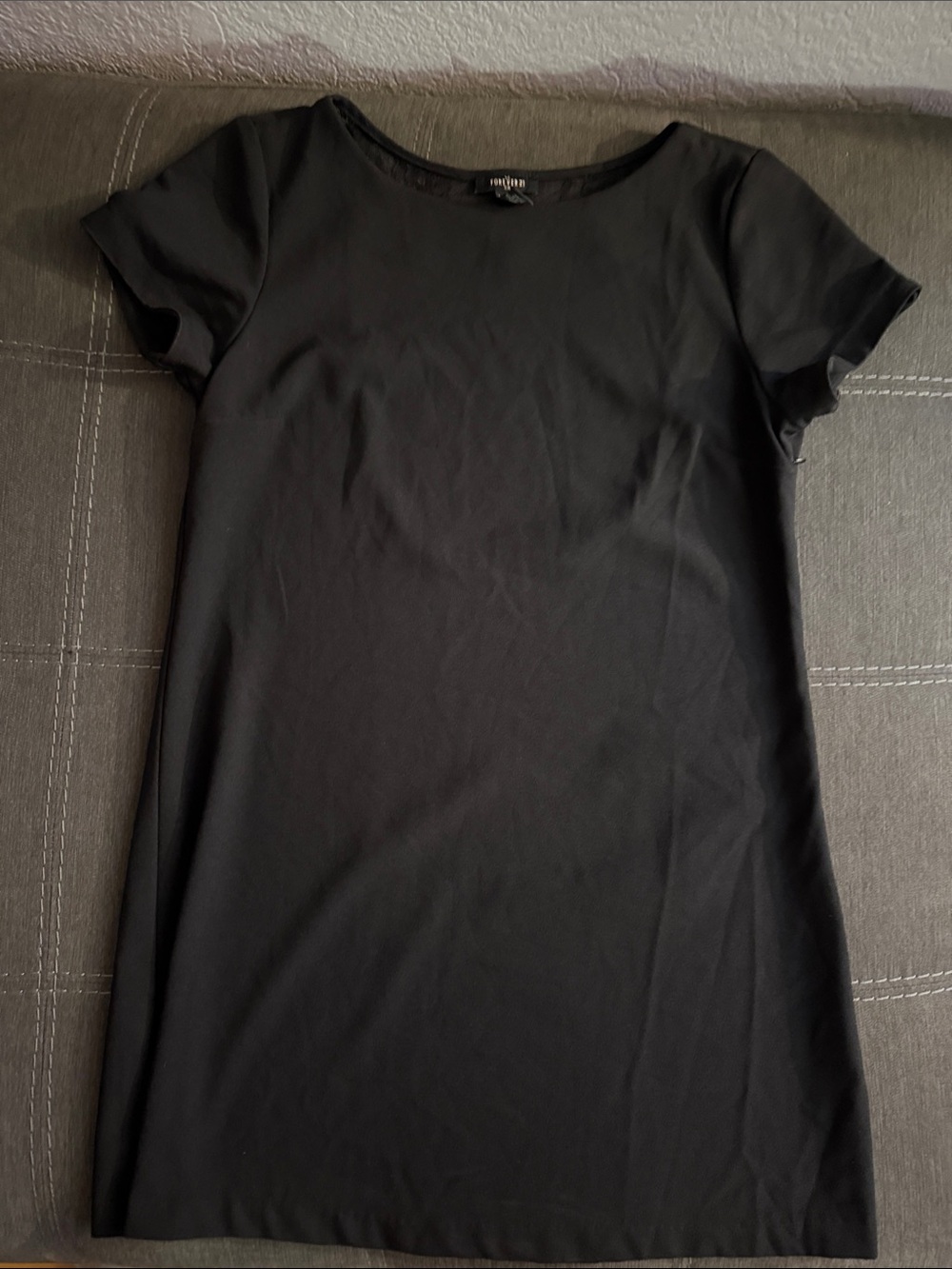 Black Crew Neck Shift Dress